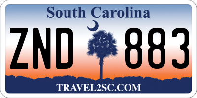 SC license plate ZND883