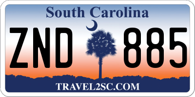 SC license plate ZND885