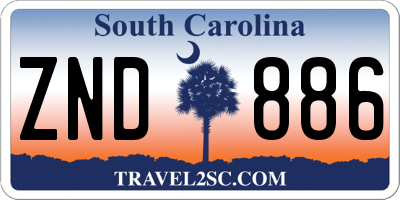 SC license plate ZND886