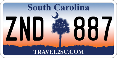 SC license plate ZND887