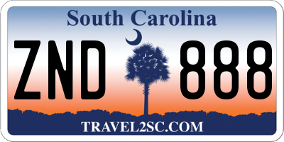 SC license plate ZND888