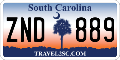 SC license plate ZND889