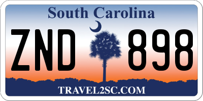 SC license plate ZND898