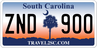 SC license plate ZND900