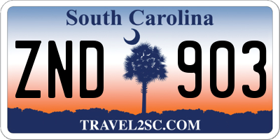 SC license plate ZND903