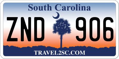 SC license plate ZND906