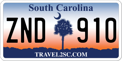 SC license plate ZND910