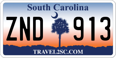 SC license plate ZND913