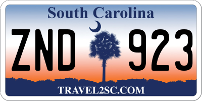 SC license plate ZND923
