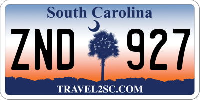 SC license plate ZND927