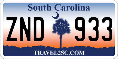 SC license plate ZND933