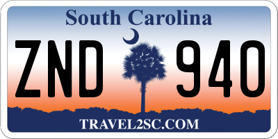 SC license plate ZND940