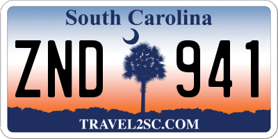 SC license plate ZND941