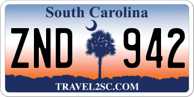 SC license plate ZND942