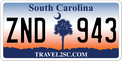 SC license plate ZND943
