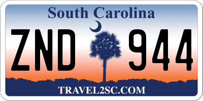 SC license plate ZND944