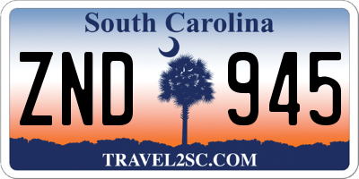 SC license plate ZND945