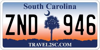 SC license plate ZND946
