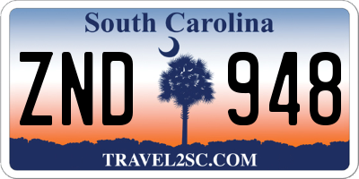 SC license plate ZND948