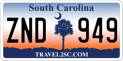 SC license plate ZND949