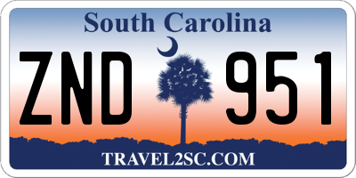 SC license plate ZND951