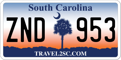 SC license plate ZND953