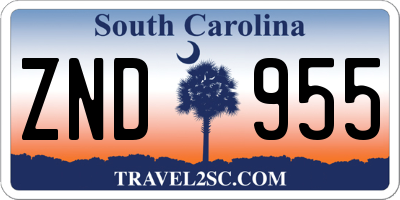 SC license plate ZND955