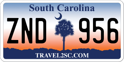 SC license plate ZND956