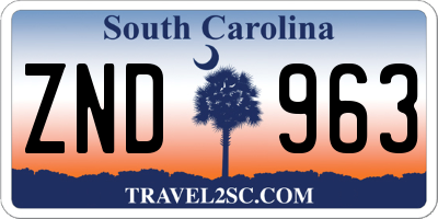 SC license plate ZND963