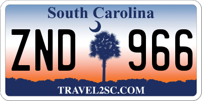SC license plate ZND966