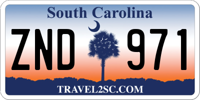 SC license plate ZND971
