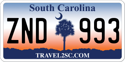 SC license plate ZND993