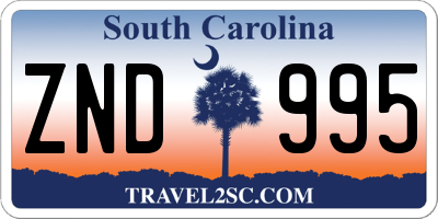 SC license plate ZND995