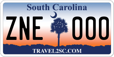 SC license plate ZNE000
