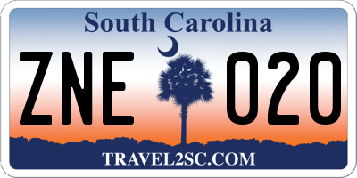 SC license plate ZNE020