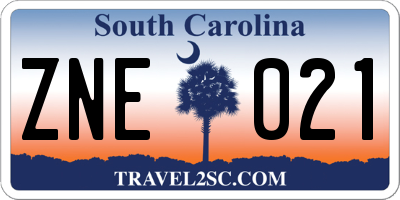 SC license plate ZNE021