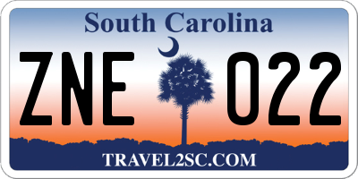 SC license plate ZNE022