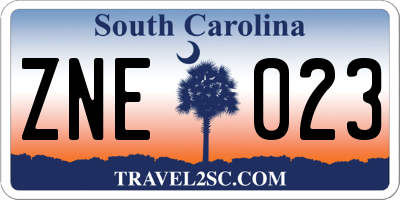 SC license plate ZNE023