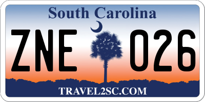SC license plate ZNE026