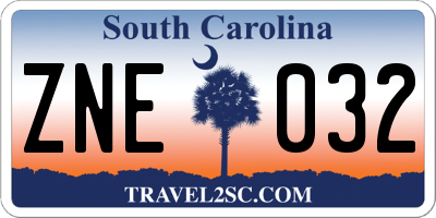 SC license plate ZNE032