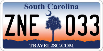 SC license plate ZNE033