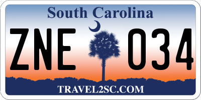 SC license plate ZNE034