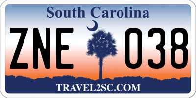 SC license plate ZNE038