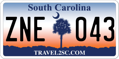 SC license plate ZNE043