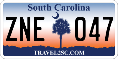 SC license plate ZNE047