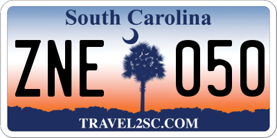 SC license plate ZNE050