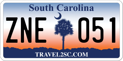 SC license plate ZNE051