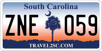SC license plate ZNE059