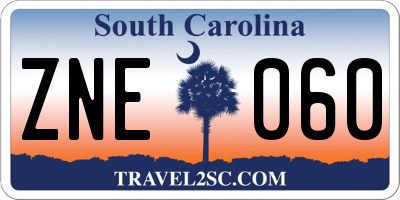 SC license plate ZNE060