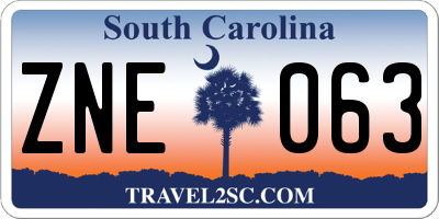 SC license plate ZNE063